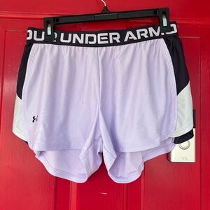 Under Armor Women's Athletic Shorts Purple Medium Gym Workout Athlete Loose